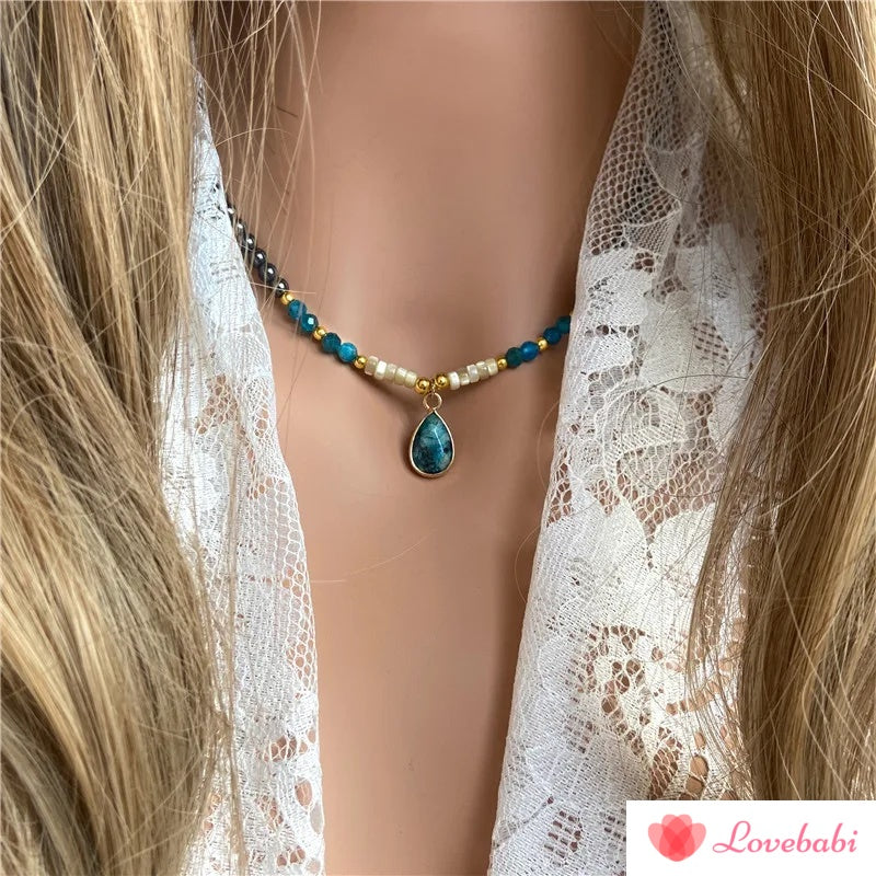 Natural Quartzs Drop Pendant Necklace
