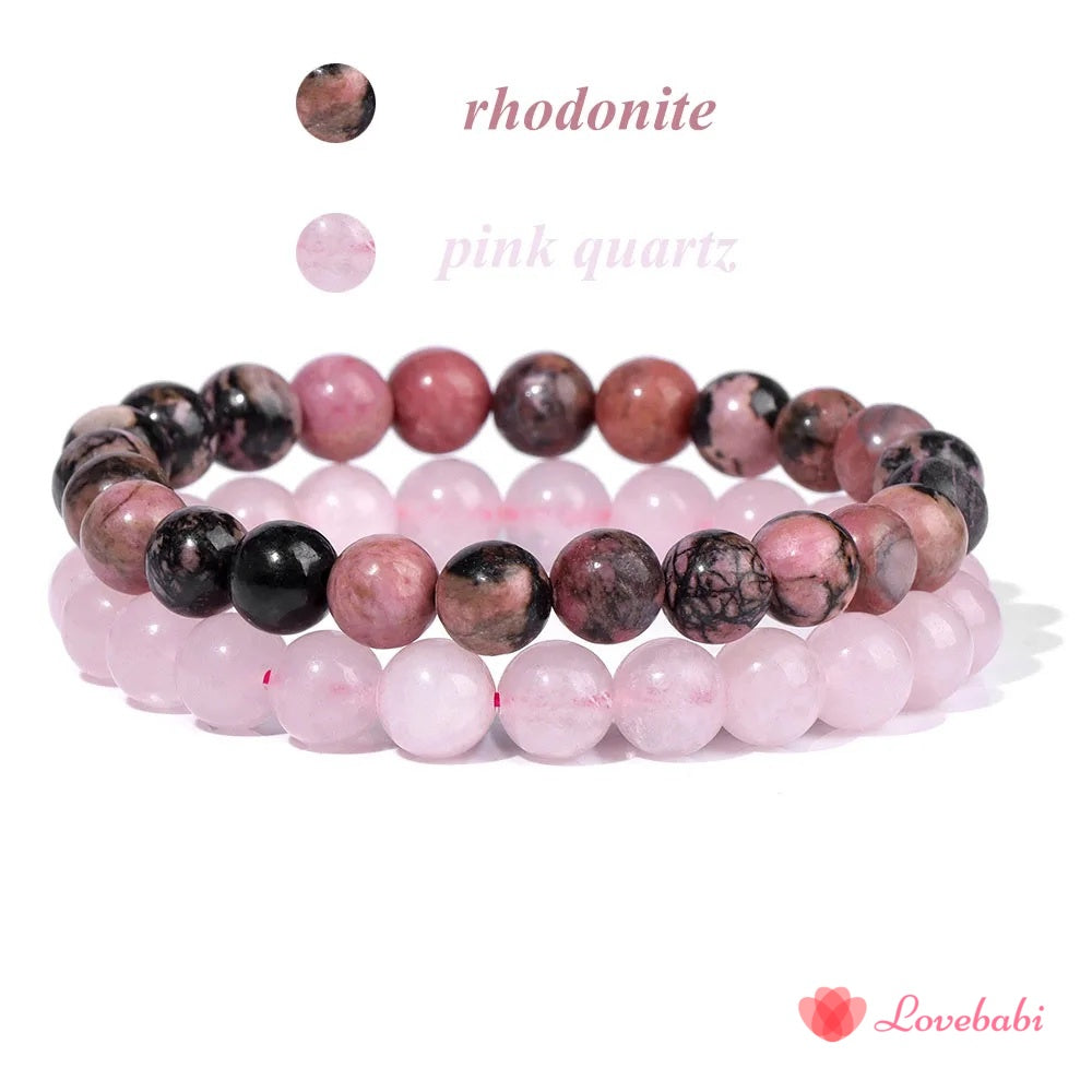 2Pcs Natural Stone Bead Bracelet