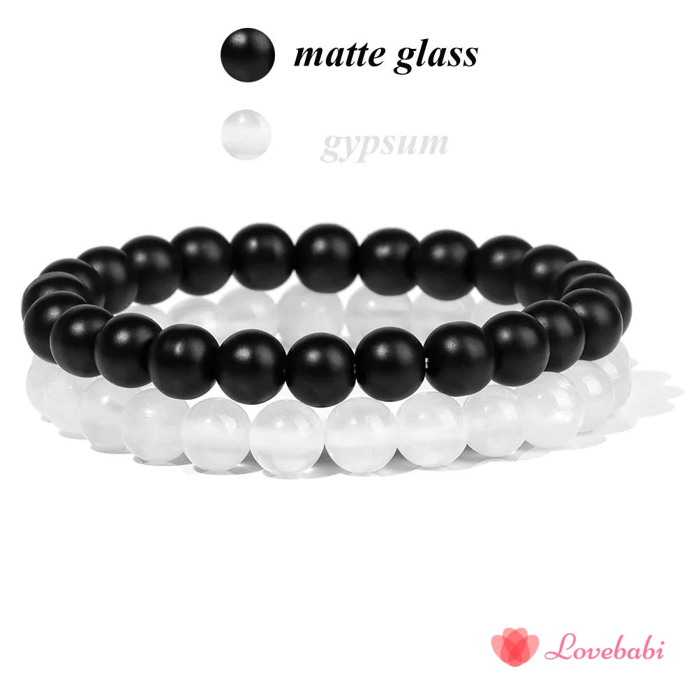 2Pcs Natural Stone Bead Bracelet