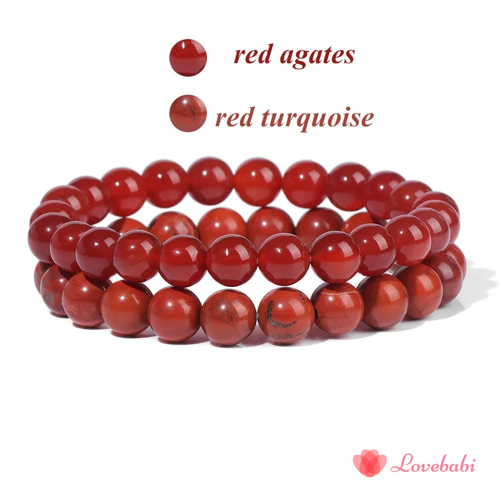 2Pcs Natural Stone Bead Bracelet