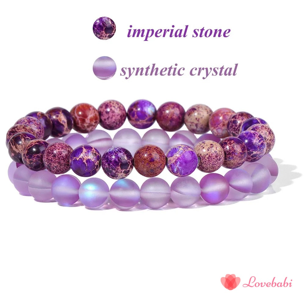 2Pcs Natural Stone Bead Bracelet