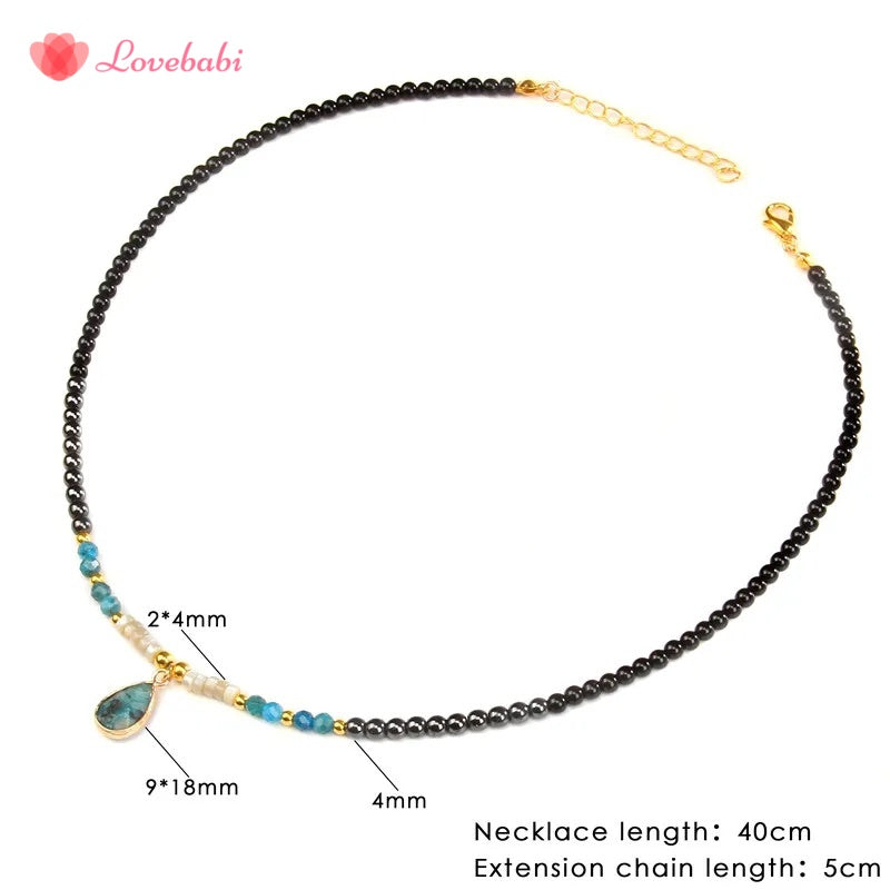Natural Quartzs Drop Pendant Necklace