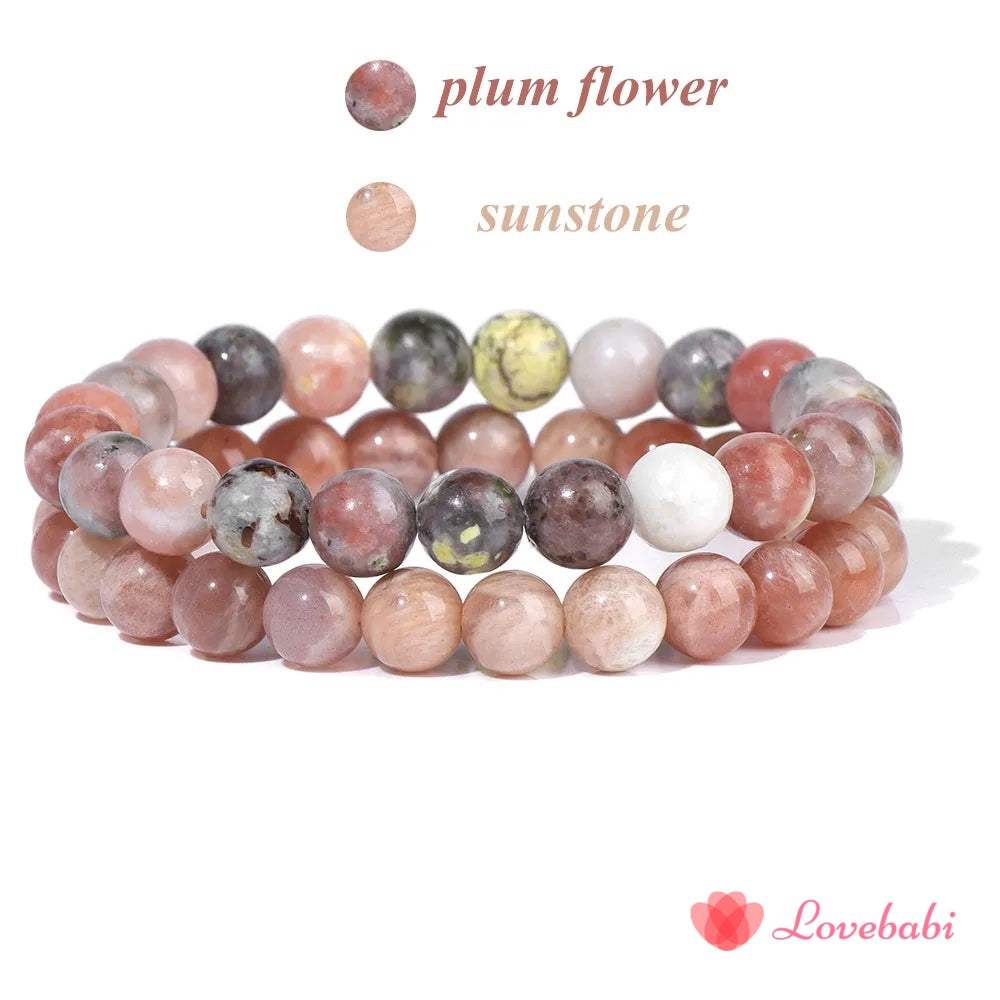 2Pcs Natural Stone Bead Bracelet